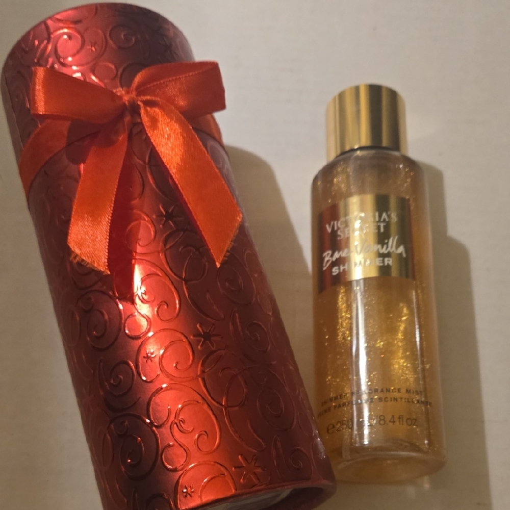 Victoria's Secret Bare Vanilla Shimmer Mist with Red Gift Box